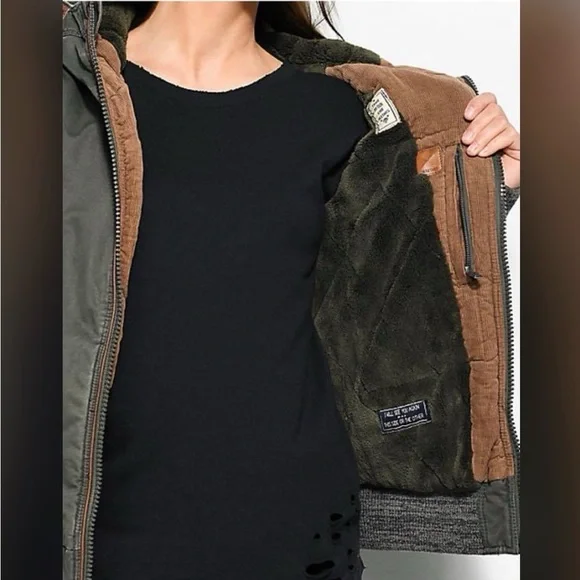 Naketano Women's Olive Hooded Jacket Sz Small - Picture 6 of 16